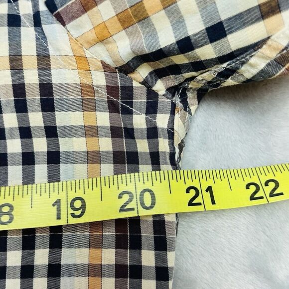 Taylor Stitch Custom Tailored Shirt Mens S Brown Black Tan Check Plaid Button - Picture 6 of 9